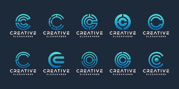collection initials c logo template