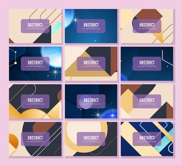 Collection of abstract geometric compositions for various uses