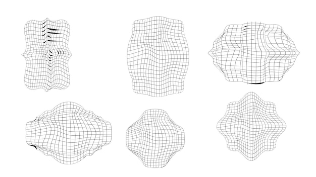 collection of abstract mesh frames