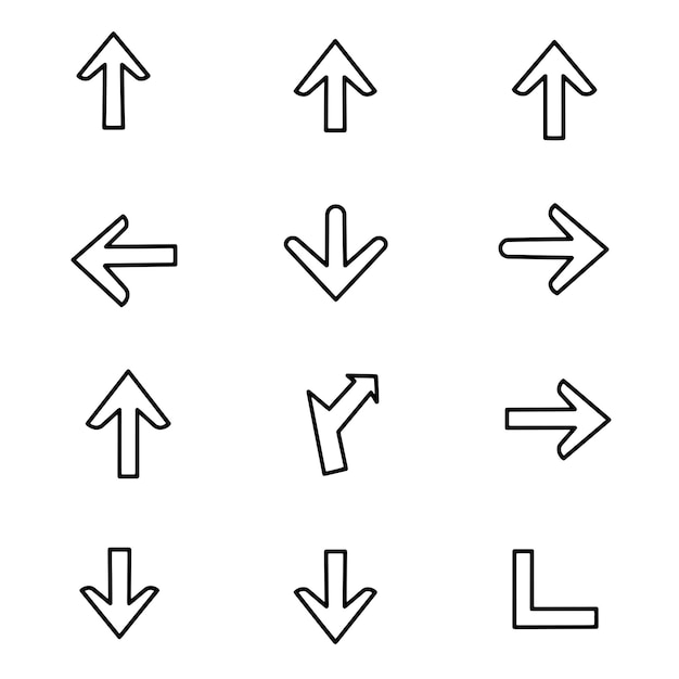 Collection of arrow icons and symbols for navigation and direction