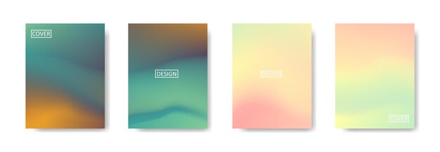 Collection of beautiful colorful abstract gradient backgrounds for poster flyer banner templates