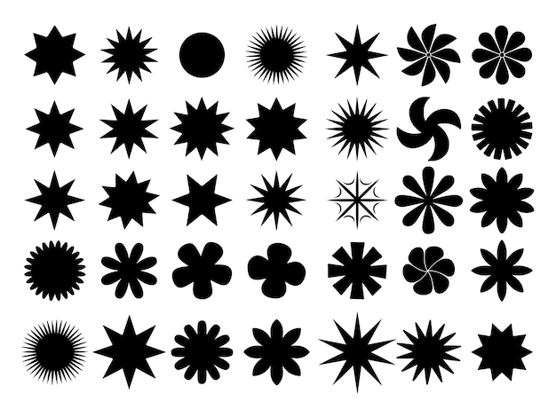 Collection of Black and White Geometric Shapes