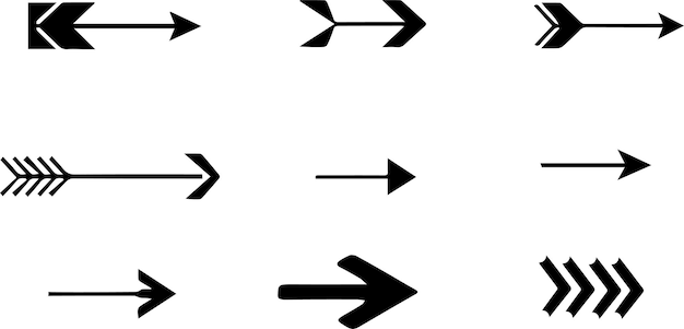 Collection of Black Arrows Pointing Right