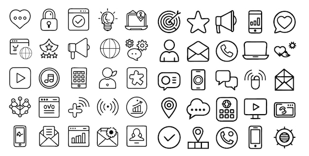 collection of business icon set template