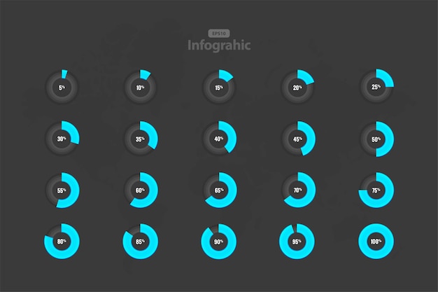 collection of Circle Loading isolated on grey