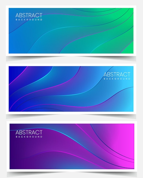 collection of colorful futuristic modern abstract background with dynamic fluid shapes and shadow