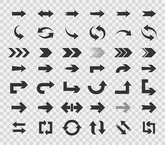 collection of concept arrows for web design mobile apps interface and more