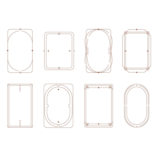 collection of different frames with stars minimalistic linear frames arches elements geometric s