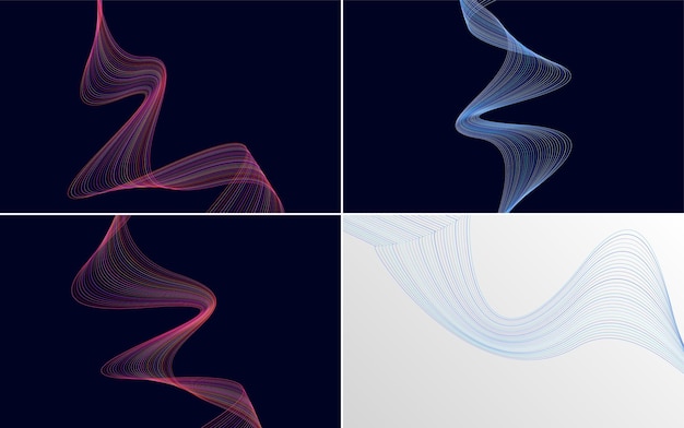 Collection of geometric minimal lines pattern set