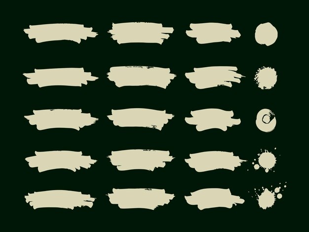 Collection of Hand-Drawn Brush Strokes and Splatter Textures