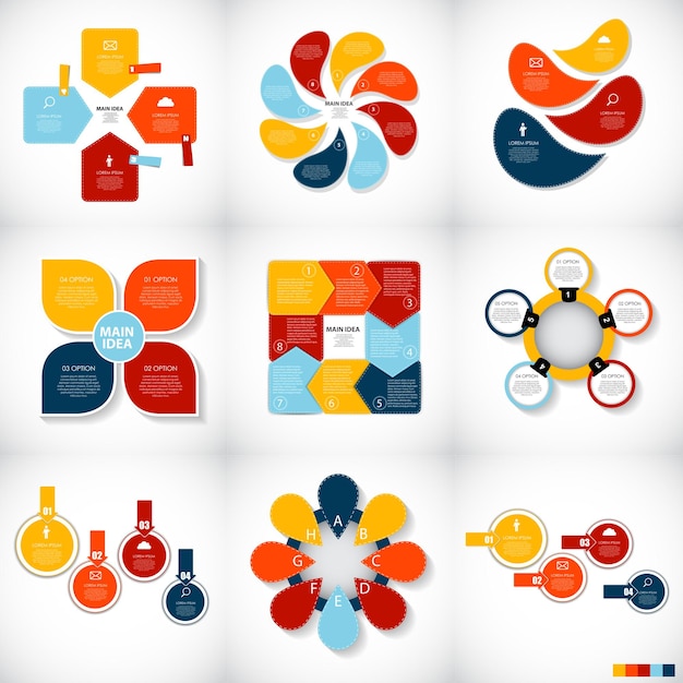 Collection of Infographic Templates for Business Vector Illustration