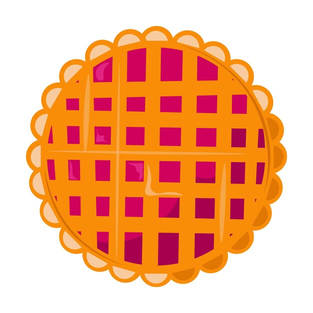 Collection of pies top view vector flat illustration Set of various whole fresh baking sweet cakes