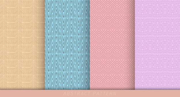 Collection of seamless abstract patterns in pastel colors Abstract minimalistic textures