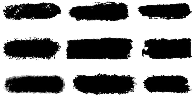 Collection of vector brush hand drawn graphic element. Set of vector brush strokes isolated on white background. vector illustration.