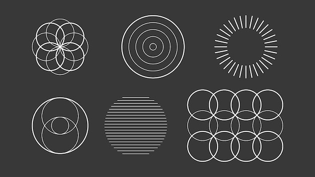 collection of vector grid geometric shapes