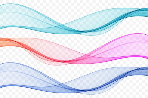 Collection of wavy shapes transparent design element Wave background wave flow