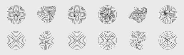 Collection of Y2K elements Collection of abstract graphic geometric symbols Abstract bauhaus forms