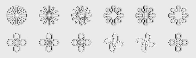 Collection of Y2K elements Trendy geometric design elements ornaments for decoration