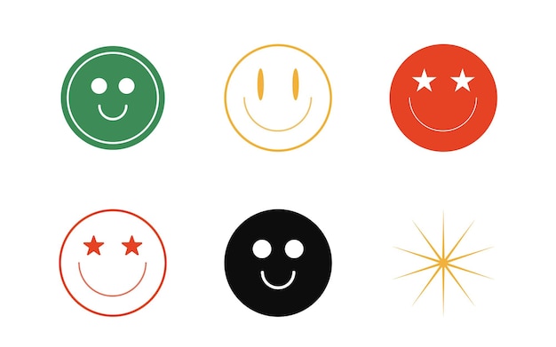 Collection of Y2K elements Trendy geometric postmodern figures Flat minimalist icons