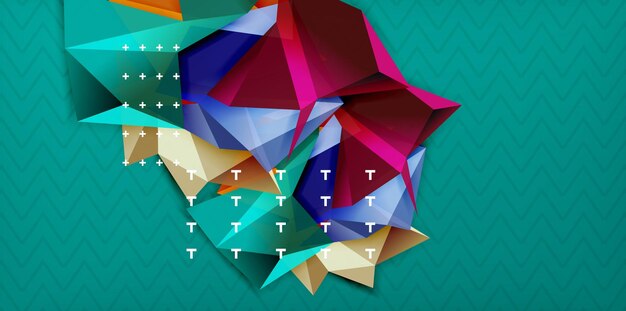 color geometric abstract background minimal abstraction design with mosaic style 3d shape