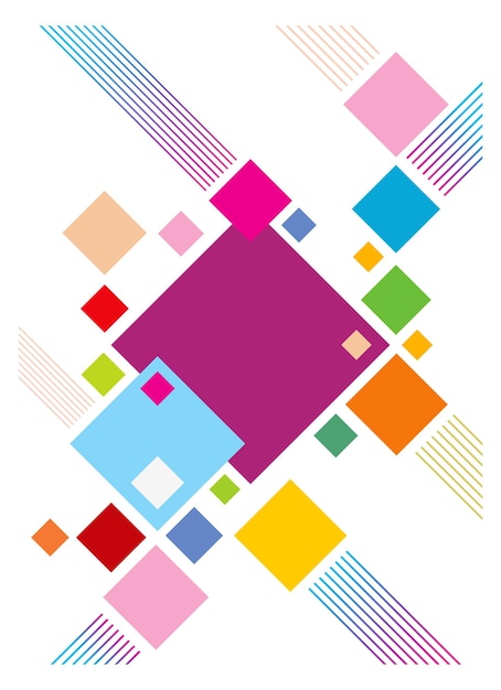 Color geometric banner design Colorful bauhaus style