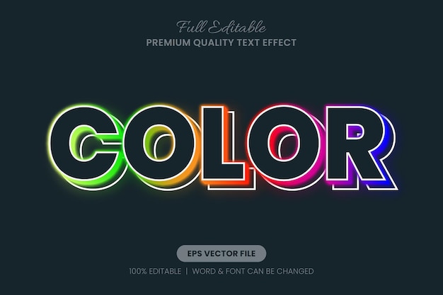 color gradient neon editable 3d text effect font graphic style for graphic design projects