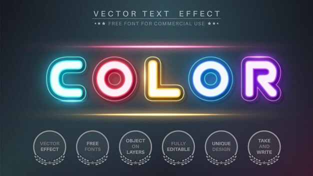 Color light  edit text effect editable font style