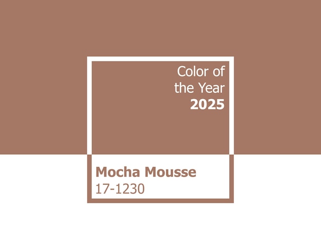 Color of the Year 2025 Mocha Mousse trend color palette sample swatch book guide Vector illustration