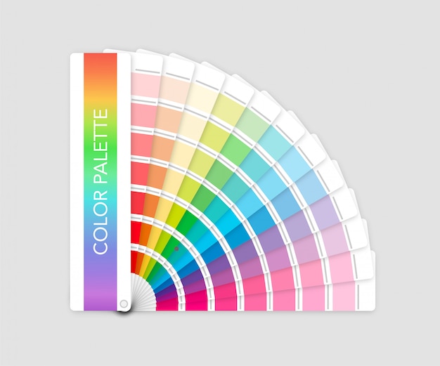 Color palette guide on grey background. stock illustration.