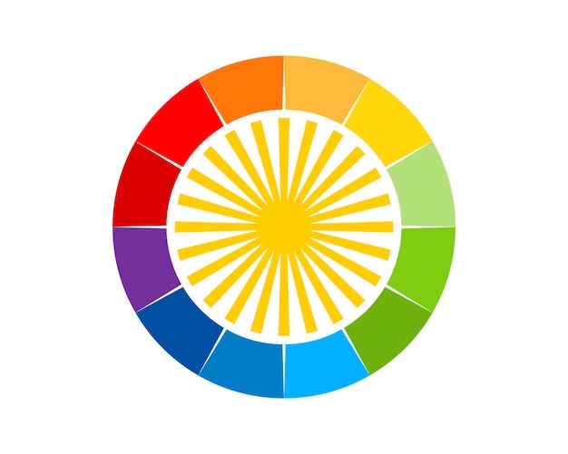 Color palette with sun inside