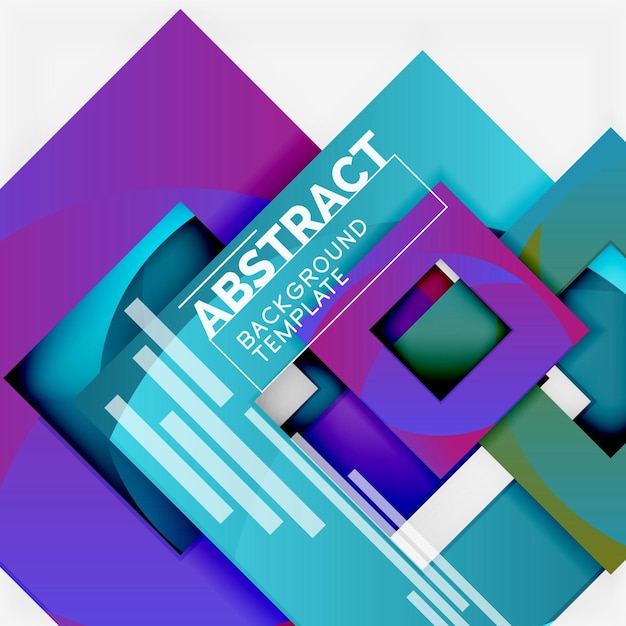 Color square composition with text Geometric abstract background