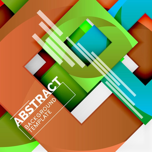 Color square composition with text Geometric abstract background