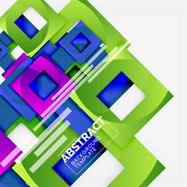 Color square composition with text Geometric abstract background