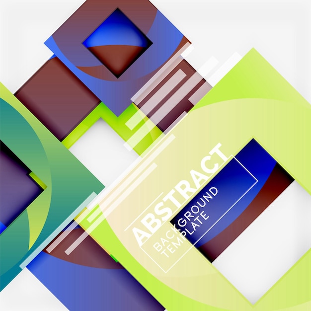 Color square composition with text Geometric abstract background