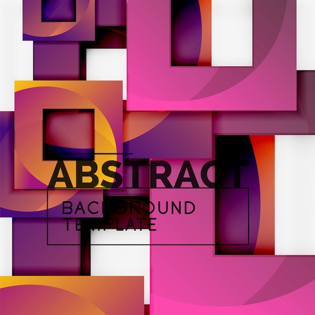 Color square composition with text Geometric abstract background