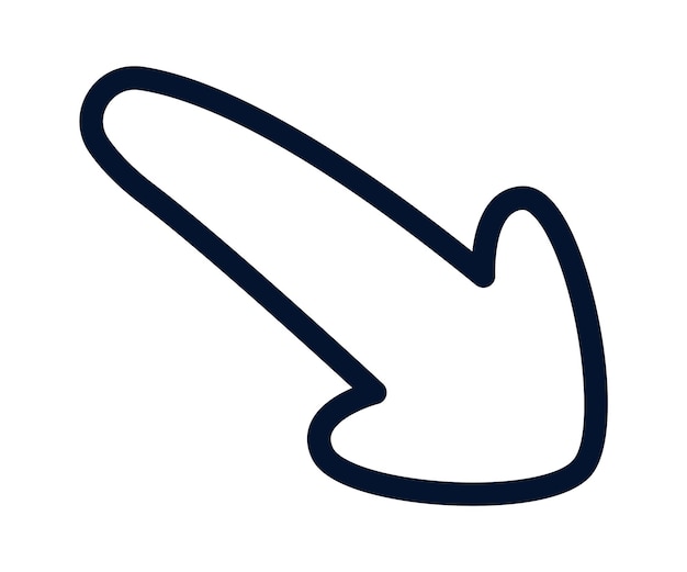 Colored doodle arrow and line flat icon Showing direction