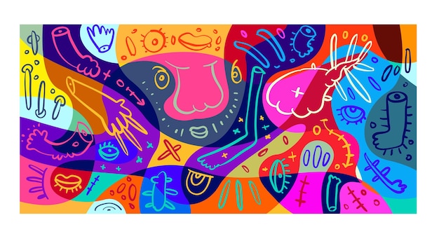 Colorful Abstract Banner Template with Dummy Text for Web Design Landing page and Print Material