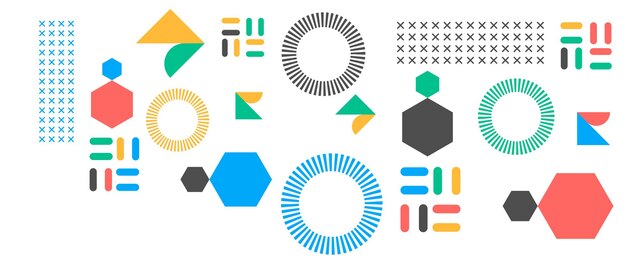 colorful abstract banners with geometric memphis vector design for banner background business or technology presentation web brochure cover layout wallpaper