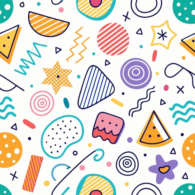 colorful abstract geometric shapes seamless pattern background