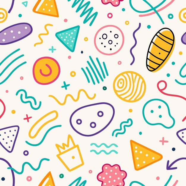 colorful abstract shapes seamless pattern design