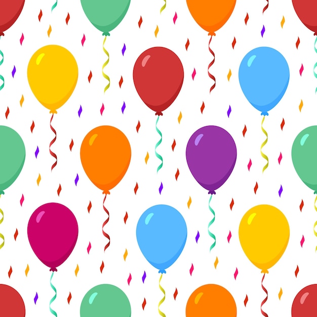 colorful balloons with a rainbow on the white background.