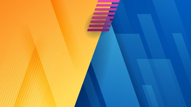 Colorful blue orange abstract geometric background Modern dynamic gradient shapes Modern covers vector