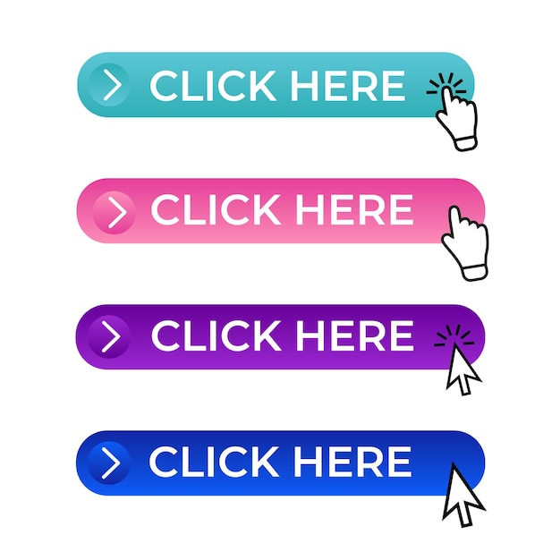 Colorful Click Here Buttons with Different Cursors