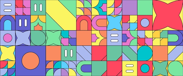 Colorful colourful abstract geometric vector pattern mosaic shapes banner