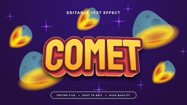 Colorful comet 3d editable text effect font style