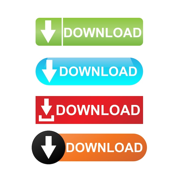Colorful Download buttons icons vector design