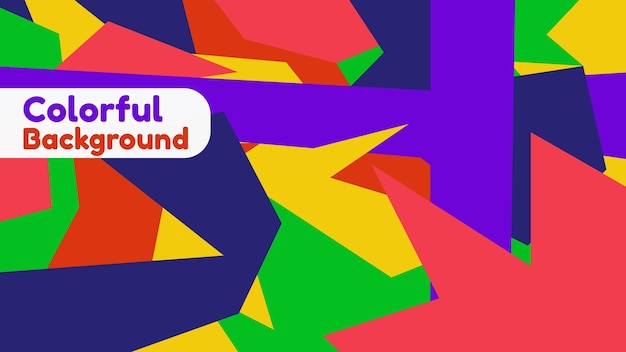colorful flat abstract shapes background with decorative line vector