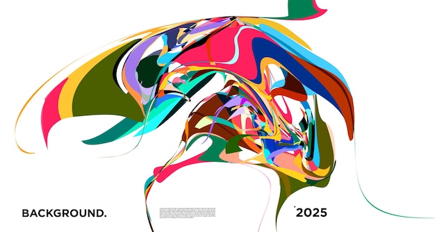 Colorful fluid abstract background for new year 2025