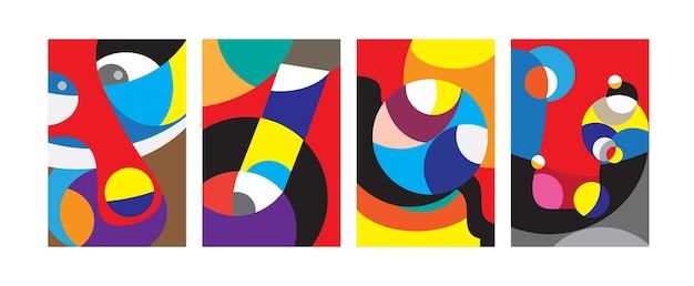 colorful geometric and curvy pattern background