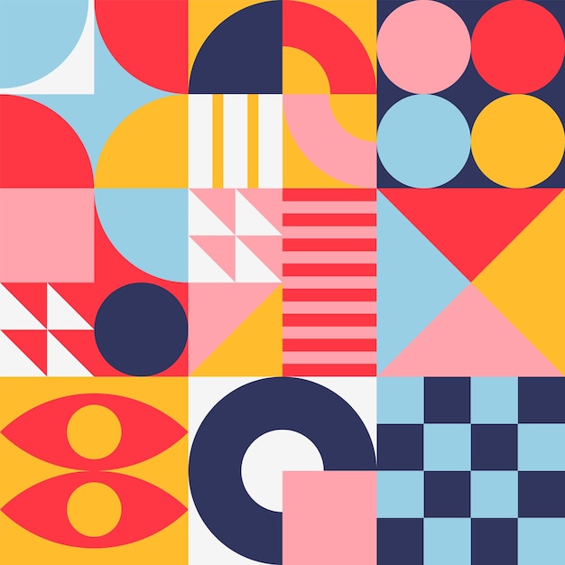 Colorful Geometric Shape Seamless Pattern Background